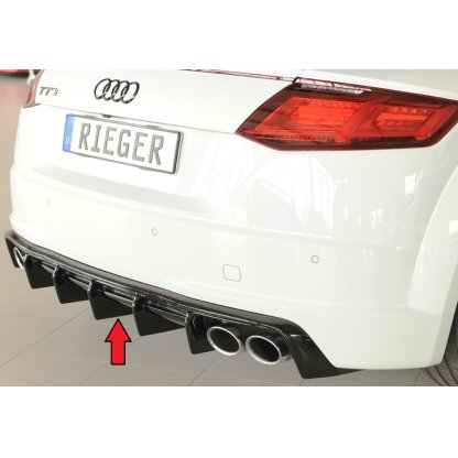 Rieger vložka zadního nárazníku pro Audi TT 8J-FV, 8S roadster, plast ABS lakovaný do černé lesklé barvy