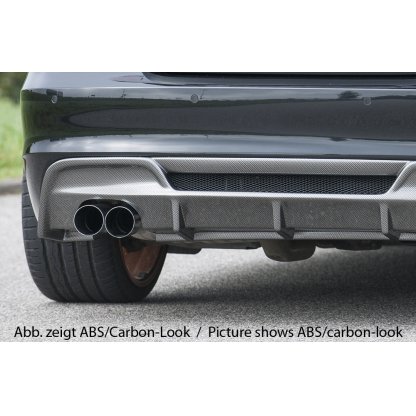Rieger vložka zadního nárazníku pro BMW řada 1 E82, E88 kabriolet, kupé, plast ABS lakovaný do černé lesklé barvy, pro dvojité koncovky na obou stranách 4x80 mm