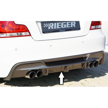 Rieger vložka zadního nárazníku pro BMW řada 1 E82, E88 kabriolet, kupé, plast ABS s povrchovou úpravou Carbon-Look, pro dvojité koncovky na obou stranách 4x80 mm