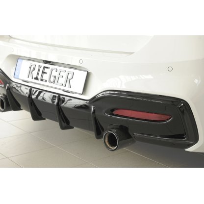 Rieger vložka zadního nárazníku pro BMW řada 1 F20, F21 sedan / 2-dvéř., sedan / 4-dvéř. po faceliftu LCI, plast ABS lakovaný do černé lesklé barvy