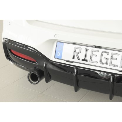 Rieger vložka zadního nárazníku pro BMW řada 1 F20, F21 sedan / 2-dvéř., sedan / 4-dvéř. po faceliftu LCI, plast ABS lakovaný do černé lesklé barvy