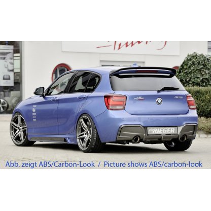 Rieger vložka zadního nárazníku pro BMW řada 1 F20, F21 sedan / 2-dvéř., sedan / 4-dvéř. před faceliftem, plast ABS bez povrchové úpravy, pro orig. koncovky na obou stranách