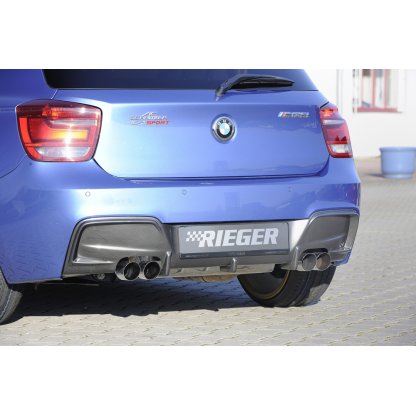 Rieger vložka zadního nárazníku pro BMW řada 1 F20, F21 sedan / 2-dvéř., sedan / 4-dvéř. před faceliftem, plast ABS s povrchovou úpravou Carbon-Look, pro dvojité koncovky na obou stranách 4x80 mm