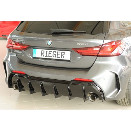 Rieger vložka zadního nárazníku pro BMW řada 1 F40 hatchback / 4-dr., plast ABS lakovaný do černé lesklé barvy