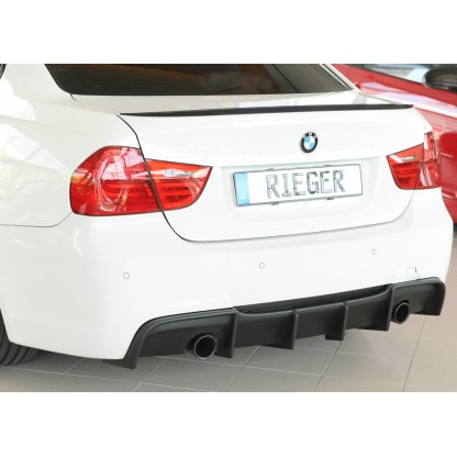 Rieger vložka zadního nárazníku pro BMW řada 3 E90, E91 sedan, touring, plast ABS bez povrchové úpravy, pro originální koncovku na obou stranách
