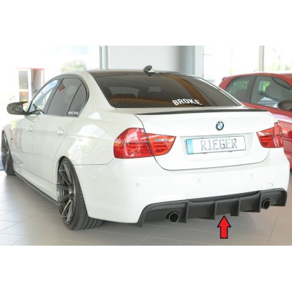 Rieger vložka zadního nárazníku pro BMW řada 3 E90, E91 sedan, touring, plast ABS bez povrchové úpravy, pro originální koncovku na obou stranách