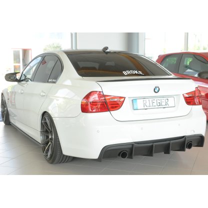Rieger vložka zadního nárazníku pro BMW řada 3 E90, E91 sedan, touring, plast ABS bez povrchové úpravy, pro originální koncovku na obou stranách