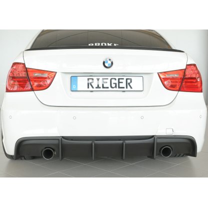 Rieger vložka zadního nárazníku pro BMW řada 3 E90, E91 sedan, touring, plast ABS bez povrchové úpravy, pro originální koncovku na obou stranách