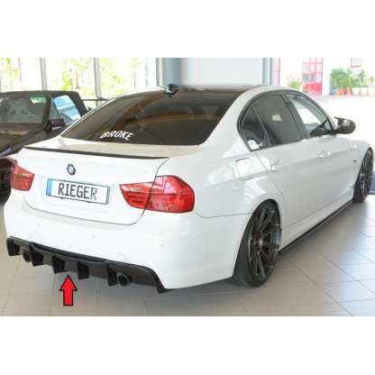 Rieger vložka zadního nárazníku pro BMW řada 3 E91 touring, plast ABS lakovaný do černé lesklé barvy, pro originální koncovku na obou stranách