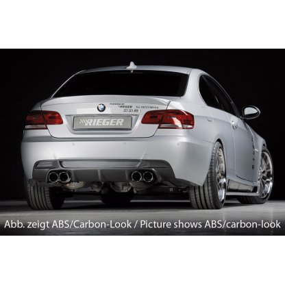 Rieger vložka zadního nárazníku pro BMW řada 3 E92, E93 kabriolet, kupé vč. faceliftu, plast ABS bez povrchové úpravy, pouze pro 335i, pro dvojité koncovky na obou stranách 4x90 mm
