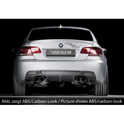 Rieger vložka zadního nárazníku pro BMW řada 3 E92, E93 kabriolet, kupé vč. faceliftu, plast ABS bez povrchové úpravy, pouze pro 335i, pro dvojité koncovky na obou stranách 4x90 mm