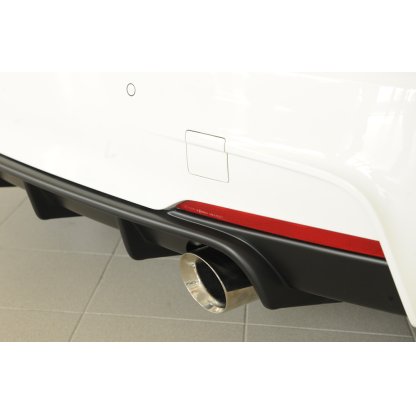 Rieger vložka zadního nárazníku pro BMW řada 3 F30, F31 sedan, touring vč. faceliftu, plast ABS bez povrchové úpravy, pro orig. koncovky na obou stranách (335i/340i look)