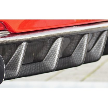 Rieger vložka zadního nárazníku pro BMW řada 3 F30, F31 sedan, touring vč. faceliftu, plast ABS s povrchovou úpravou Carbon-Look, pro dvojité koncovky na obou stranách 4x90 mm (335i/340i look)
