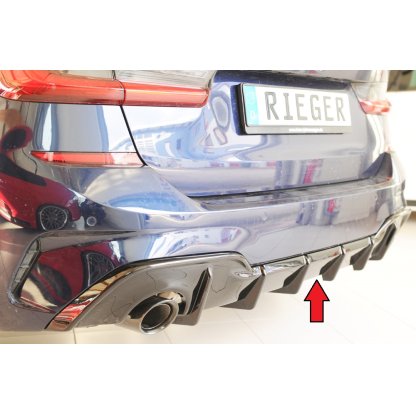 Rieger vložka zadního nárazníku pro BMW řada 3 G21 touring, plast ABS lakovaný do černé lesklé barvy