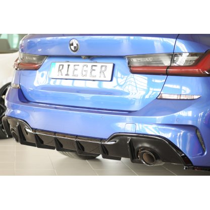 Rieger vložka zadního nárazníku pro BMW řada 3 G21 touring, plast ABS lakovaný do černé lesklé barvy