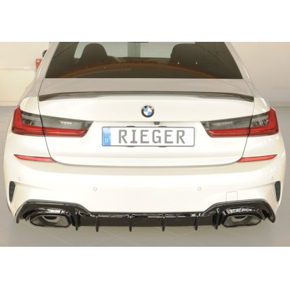 Rieger vložka zadního nárazníku pro BMW řada 3 G21 touring, plast ABS lakovaný do černé lesklé barvy, M340i/M340d