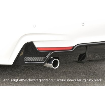 Rieger vložka zadního nárazníku pro BMW řada 4 F32, F33, F36 coupe (3-dvéř.), gran coupe (5-dvéř.), kabriolet vč. faceliftu, plast ABS bez povrchové úpravy, pro orig. koncovku vlevo vč. mřížky