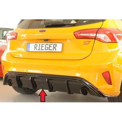 Rieger vložka zadního nárazníku pro Ford Focus 4 ST 5-dvéř. (hatchback), plast ABS lakovaný do černé lesklé barvy