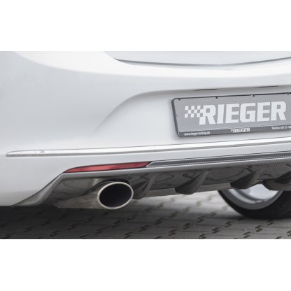 Rieger vložka zadního nárazníku pro Opel Astra J 5-dvéř., hatchback po faceliftu, plast ABS s povrchovou úpravou Carbon-Look, pro sportovní koncovku vlevo 140x90 mm