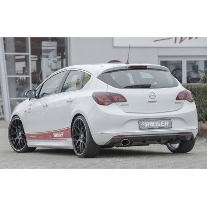 Rieger vložka zadního nárazníku pro Opel Astra J 5-dvéř., hatchback po faceliftu, plast ABS s povrchovou úpravou Carbon-Look, pro sportovní koncovku vlevo 140x90 mm