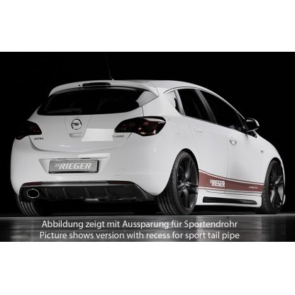 Rieger vložka zadního nárazníku pro Opel Astra J 5-dvéř., hatchback před faceliftem, plast ABS s povrchovou úpravou Carbon-Look, pro orig. koncovku vlevo
