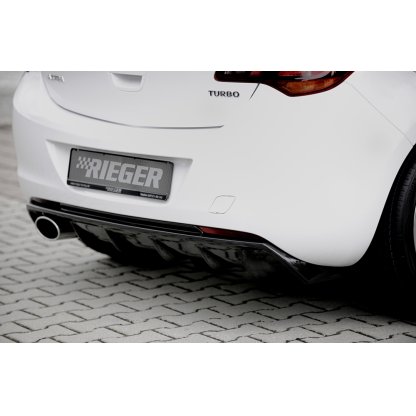 Rieger vložka zadního nárazníku pro Opel Astra J 5-dvéř., hatchback před faceliftem, plast ABS s povrchovou úpravou Carbon-Look, pro sportovní koncovku vlevo 140x90 mm