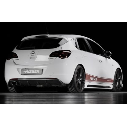 Rieger vložka zadního nárazníku pro Opel Astra J 5-dvéř., hatchback před faceliftem, plast ABS s povrchovou úpravou Carbon-Look, pro sportovní koncovku vlevo 140x90 mm