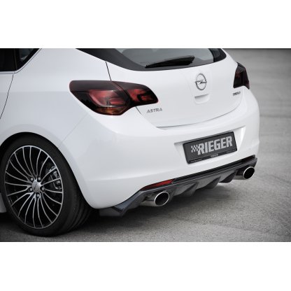 Rieger vložka zadního nárazníku pro Opel Astra J 5-dvéř., hatchback před faceliftem, plast ABS s povrchovou úpravou Carbon-Look, pro sportovní koncovky na obou stranách 140x90 mm