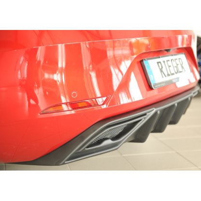 Rieger vložka zadního nárazníku pro orig. koncový tlumič výfuku pro Seat Leon KL 5-dvéř., 04/20-, plast ABS bez povrchové úpravy, mont. strana