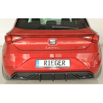 Rieger vložka zadního nárazníku pro orig. koncový tlumič výfuku pro Seat Leon KL 5-dvéř., 04/20-, plast ABS bez povrchové úpravy, mont. strana