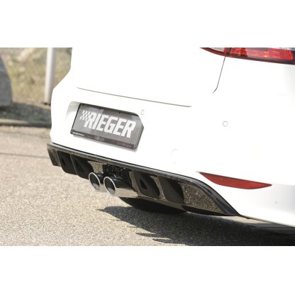 Rieger vložka zadního nárazníku pro R-Line zadní nárazník pro Volkswagen Golf 7 3-dvéř., 5-dvéř., plast ABS lakovaný do černé lesklé barvy
