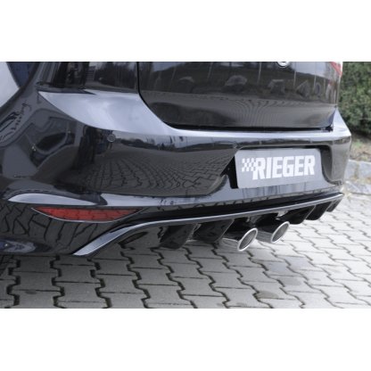 Rieger vložka zadního nárazníku pro R-Line zadní nárazník pro Volkswagen Golf 7 3-dvéř., 5-dvéř. před faceliftem, plast ABS lakovaný do černé lesklé barvy