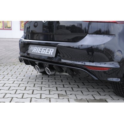 Rieger vložka zadního nárazníku pro R-Line zadní nárazník pro Volkswagen Golf 7 3-dvéř., 5-dvéř. před faceliftem, plast ABS lakovaný do černé lesklé barvy