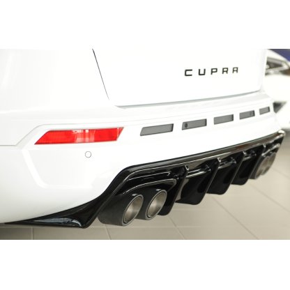 Rieger vložka zadního nárazníku pro Seat Ateca Cupra 5FP, plast ABS lakovaný do černé lesklé barvy