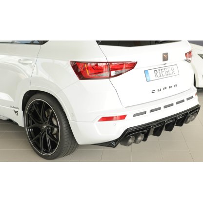 Rieger vložka zadního nárazníku pro Seat Ateca Cupra 5FP, plast ABS lakovaný do černé lesklé barvy