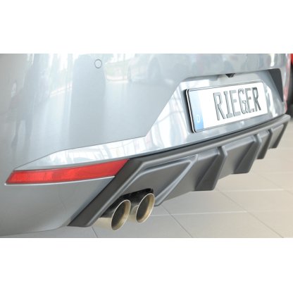 Rieger vložka zadního nárazníku pro Seat Ibiza KJ 5-dvéř., plast ABS bez povrchové úpravy, pro dvojitou koncovku vlevo 2x76 mm
