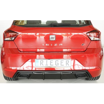 Rieger vložka zadního nárazníku pro Seat Ibiza KJ 5-dvéř., plast ABS bez povrchové úpravy, pro orig. výfukový systém