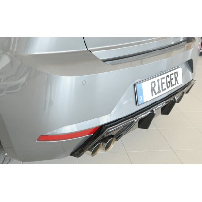 Rieger vložka zadního nárazníku pro Seat Ibiza KJ 5-dvéř., plast ABS lakovaný do černé lesklé barvy, pro dvojitou koncovku vlevo 2x76 mm