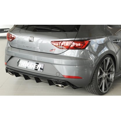 Rieger vložka zadního nárazníku pro Seat Leon Cupra 5F 3-dvéř. (sc), 5-dvéř. po faceliftu, plast ABS lakovaný do černé lesklé barvy