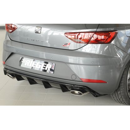 Rieger vložka zadního nárazníku pro Seat Leon Cupra 5F 3-dvéř. (sc), 5-dvéř. po faceliftu, plast ABS lakovaný do černé lesklé barvy