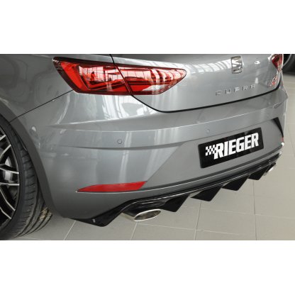 Rieger vložka zadního nárazníku pro Seat Leon Cupra 5F 3-dvéř. (sc), 5-dvéř. po faceliftu, plast ABS lakovaný do černé lesklé barvy