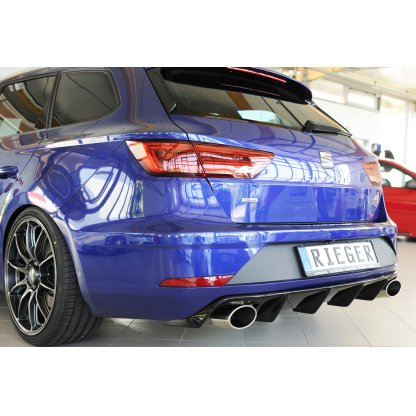 Rieger vložka zadního nárazníku pro Seat Leon Cupra 5F 5-dvéř. (ST/Combi), plast ABS lakovaný do černé lesklé barvy