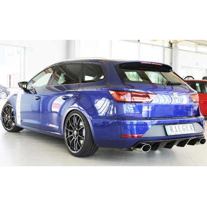 Rieger vložka zadního nárazníku pro Seat Leon Cupra 5F 5-dvéř. (ST/Combi), plast ABS lakovaný do černé lesklé barvy