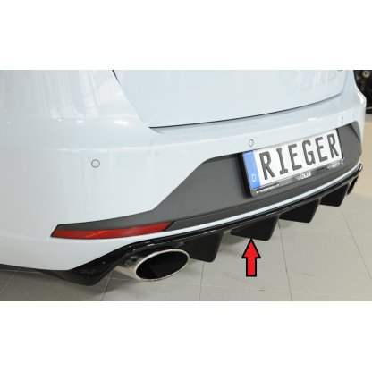 Rieger vložka zadního nárazníku pro Seat Leon Cupra 5F 5-dvéř. (ST/Combi) před faceliftem, plast ABS lakovaný do černé lesklé barvy