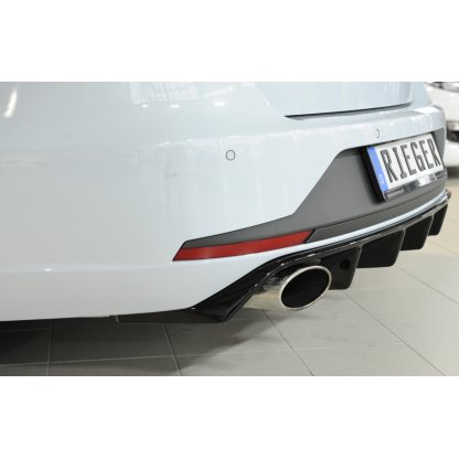 Rieger vložka zadního nárazníku pro Seat Leon Cupra 5F 5-dvéř. (ST/Combi) před faceliftem, plast ABS lakovaný do černé lesklé barvy