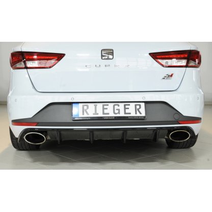 Rieger vložka zadního nárazníku pro Seat Leon Cupra 5F 5-dvéř. (ST/Combi) před faceliftem, plast ABS lakovaný do černé lesklé barvy