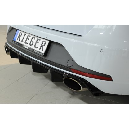 Rieger vložka zadního nárazníku pro Seat Leon Cupra 5F 5-dvéř. (ST/Combi) před faceliftem, plast ABS lakovaný do černé lesklé barvy
