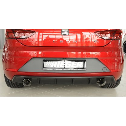 Rieger vložka zadního nárazníku pro Seat Leon FR 5F 3-dvéř. (sc), 5-dvéř. po faceliftu, plast ABS bez povrchové úpravy, pro sportovní koncovky na obou stranách 100 mm