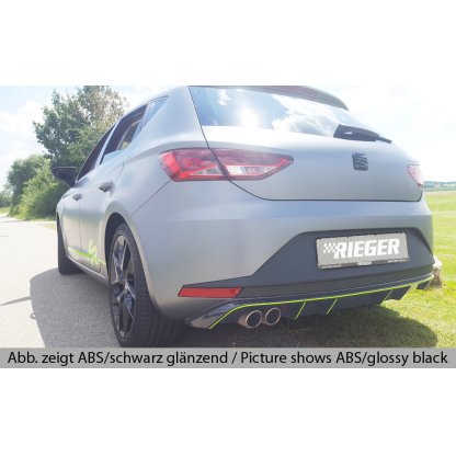 Rieger vložka zadního nárazníku pro Seat Leon FR 5F 3-dvéř. (sc), 5-dvéř. před faceliftem, plast ABS bez povrchové úpravy, pro dvojitou koncovku vlevo