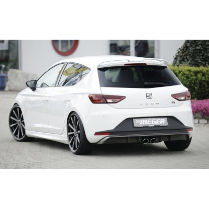 Rieger vložka zadního nárazníku pro Seat Leon FR 5F 3-dvéř. (sc), 5-dvéř. před faceliftem, plast ABS s povrchovou úpravou Carbon-Look, pro dvojitou koncovku uprostřed